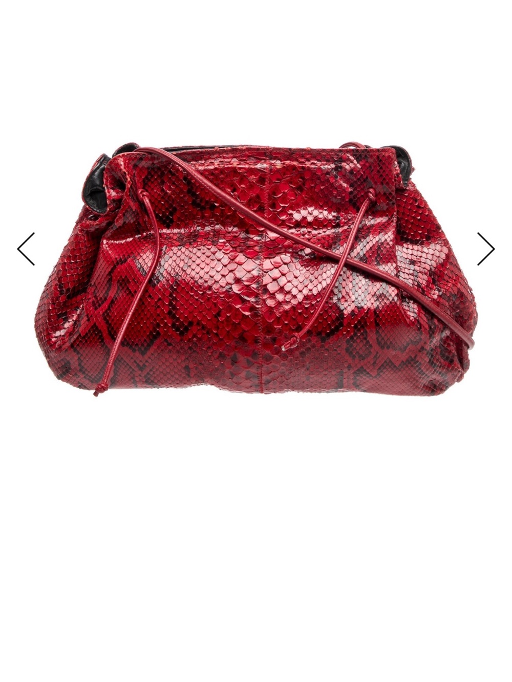 Carlos Falchi Red Python-Effect Leather Crossbody